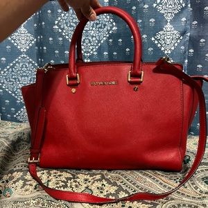 Michael Kors Selma Medium Satchel (Red)